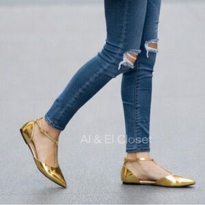 Worthington Kendie Metallic Gold Pointed Toe Women’s Flats Sz 7.5M New with Tag